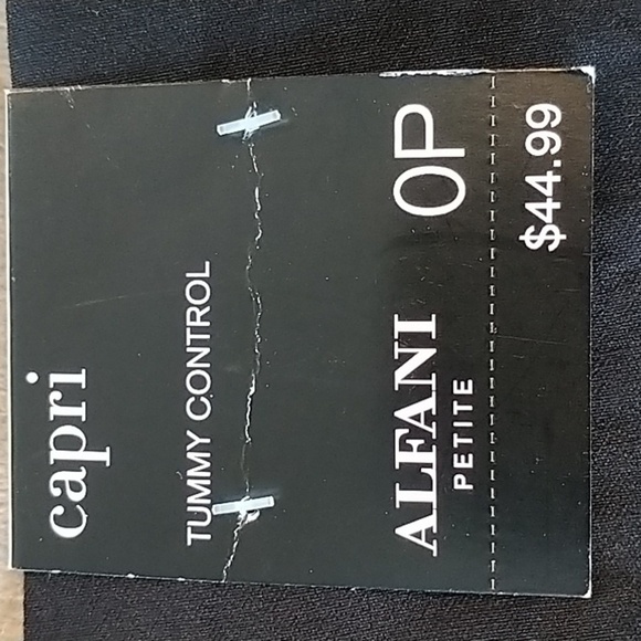 Alfani Ebony Black Capri Stretch Pants sz 0P - Picture 7 of 10